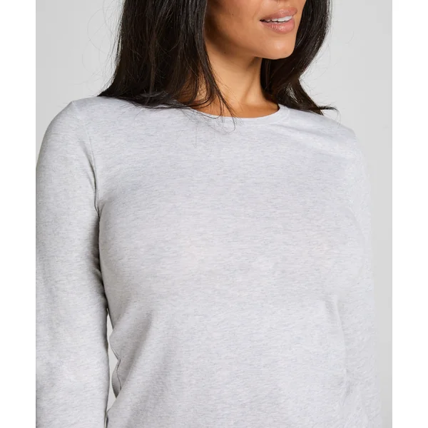 Haut à manches longues en coton doux - Gris