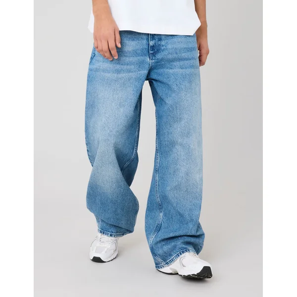 Jean baggy stone used Bleu moyen