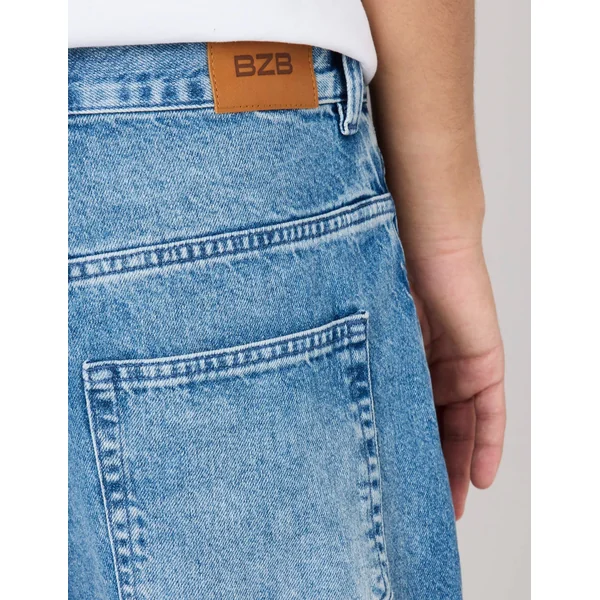 Jean baggy stone used Bleu moyen
