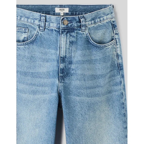 Jean baggy stone used Bleu moyen