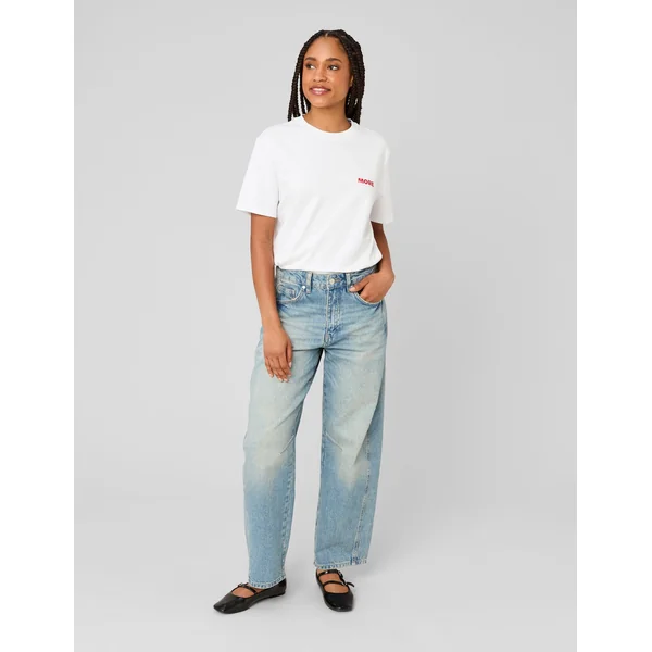 Jean balloon Bleu moyen