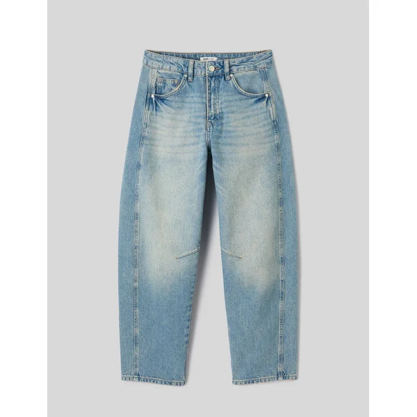Jean balloon Bleu moyen