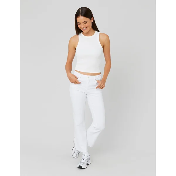 Jean flare cropped Ecru
