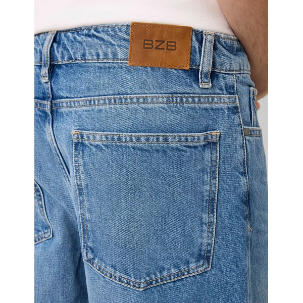 Jean loose double stone Bleu moyen