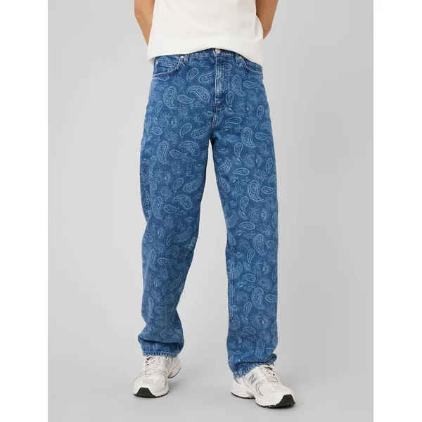 Jean loose paisley Bleu moyen