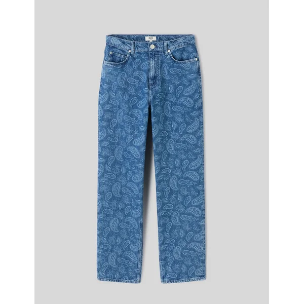 Jean loose paisley Bleu moyen
