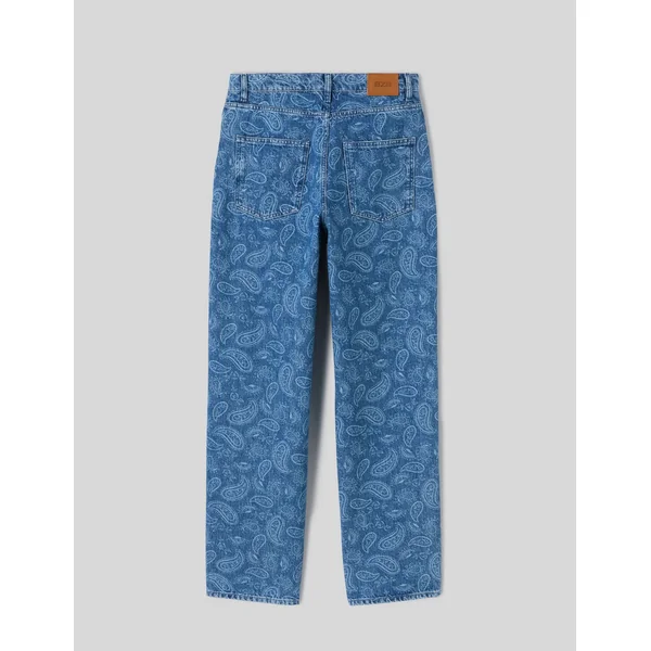 Jean loose paisley Bleu moyen
