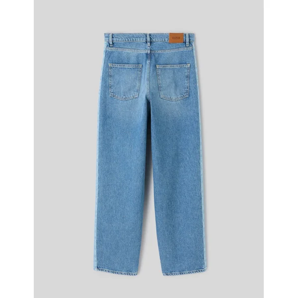 Jean loose à bandes bicolore Bleu clair