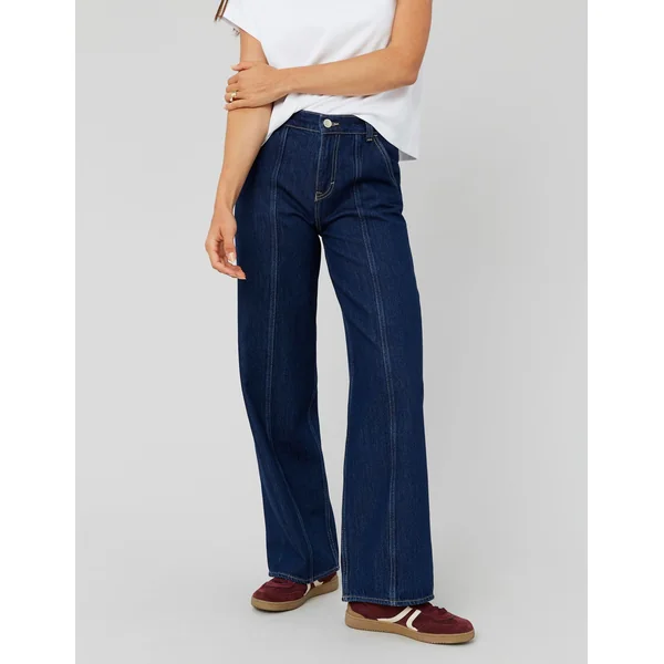 Jean straight surpiqures Bleu moyen