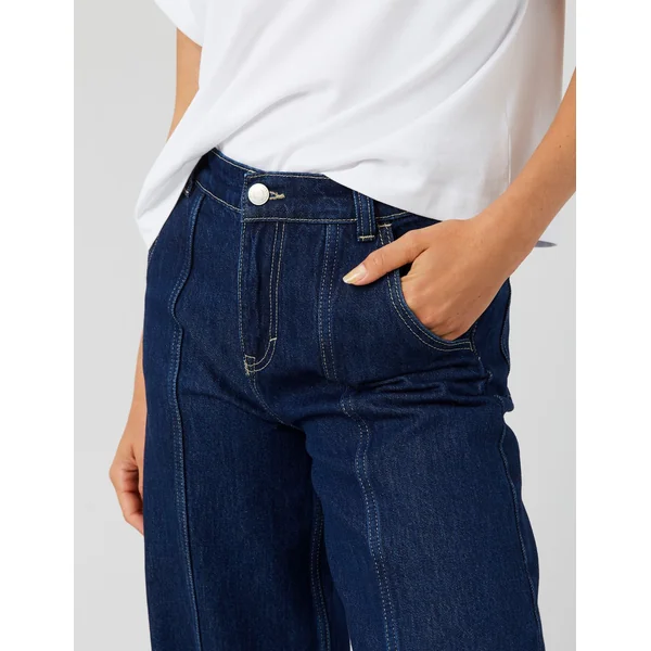 Jean straight surpiqures Bleu moyen