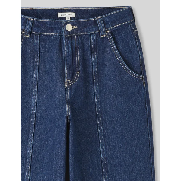 Jean straight surpiqures Bleu moyen