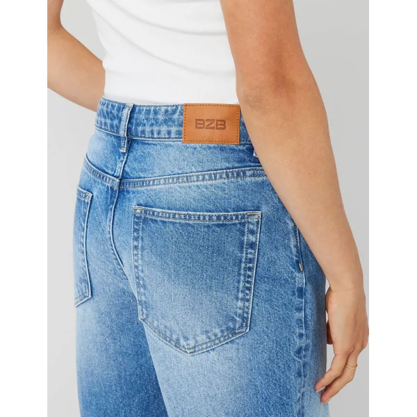 Jean straight taille basse Bleu moyen