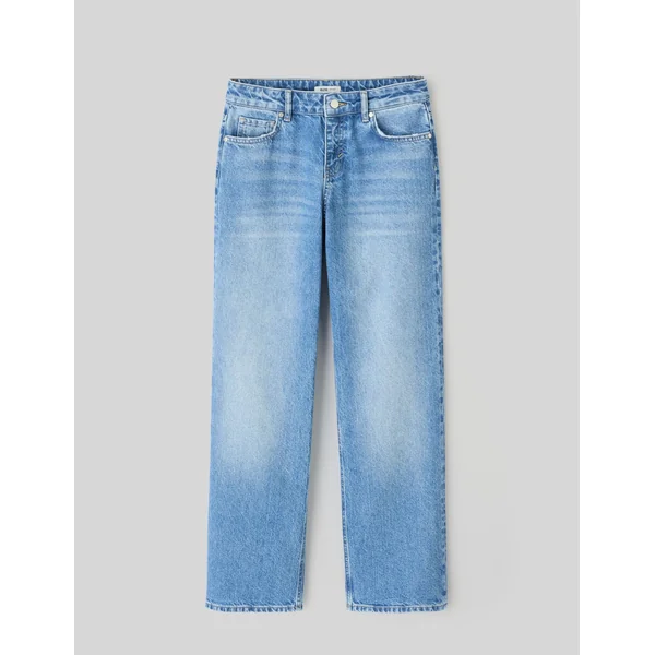 Jean straight taille basse Bleu moyen