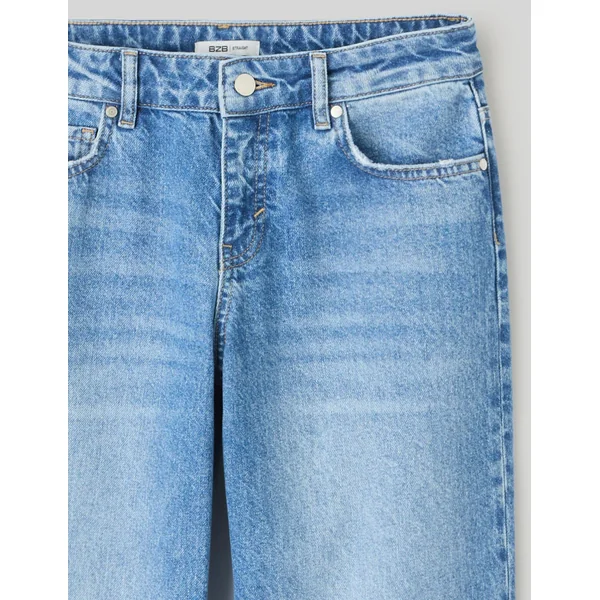 Jean straight taille basse Bleu moyen