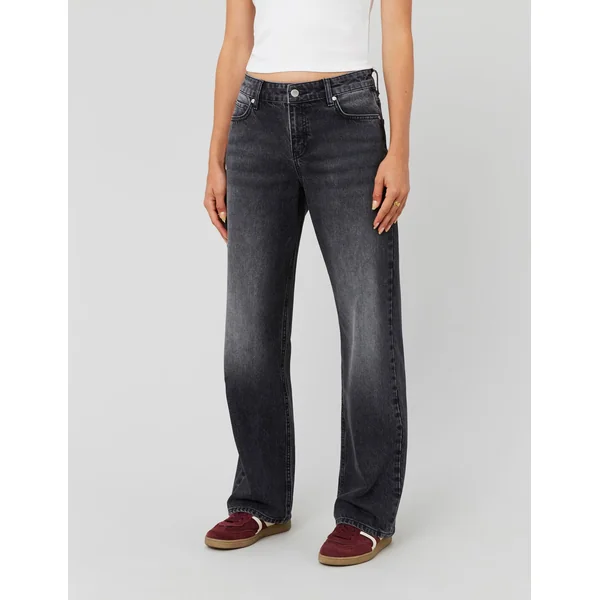 Jean straight taille basse Gris foncé