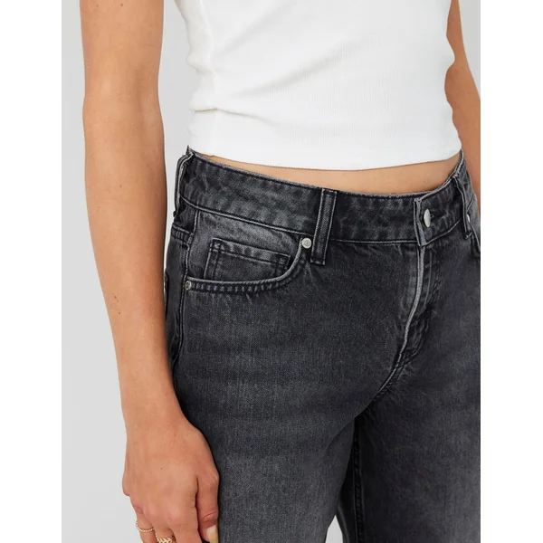 Jean straight taille basse Gris foncé