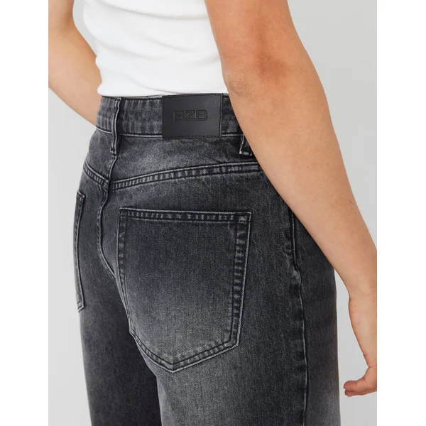 Jean straight taille basse Gris foncé