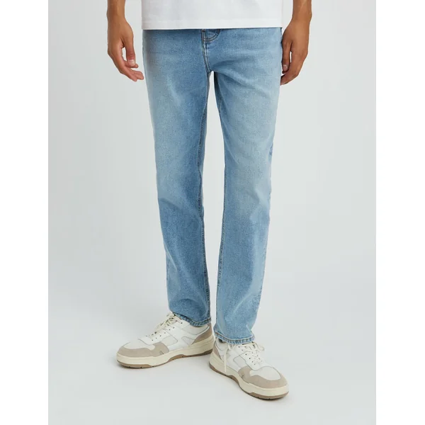Jean straight triple stone Bleu Jean Bleach