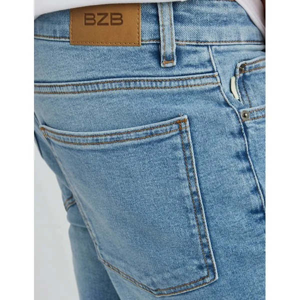 Jean straight triple stone Bleu Jean Bleach