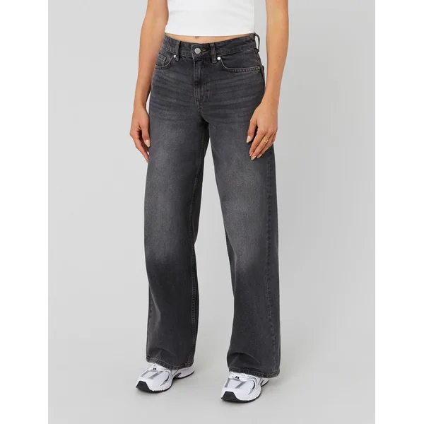 Jean wide leg taille basse Noir