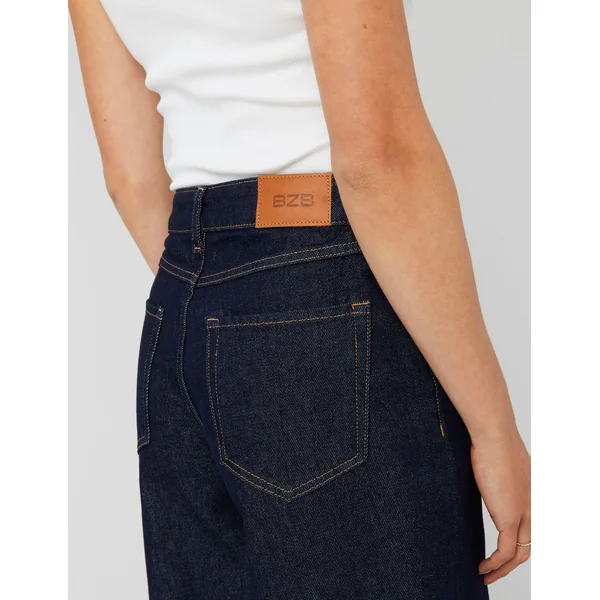 Jean wide leg taille standard Bleu moyen