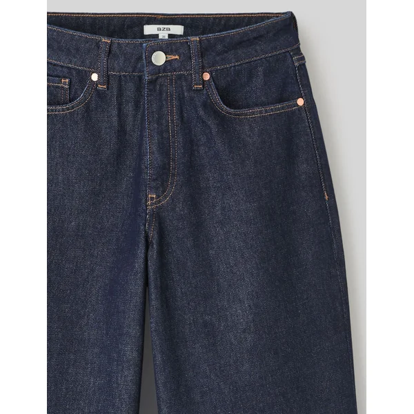 Jean wide leg taille standard Bleu moyen