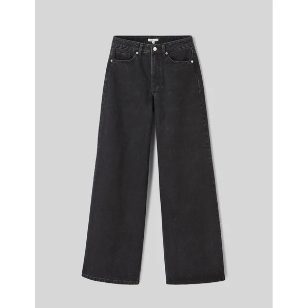 Jean wide leg taille standard Noir