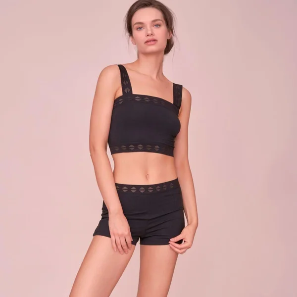 Jeanne Short noir en coton Huit Lingerie