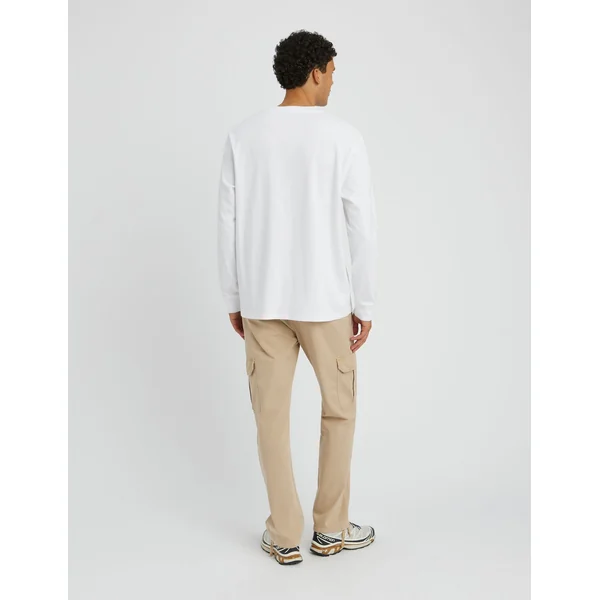 Jogger cargo bas droit Beige