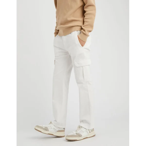 Jogger cargo bas droit Blanc écru