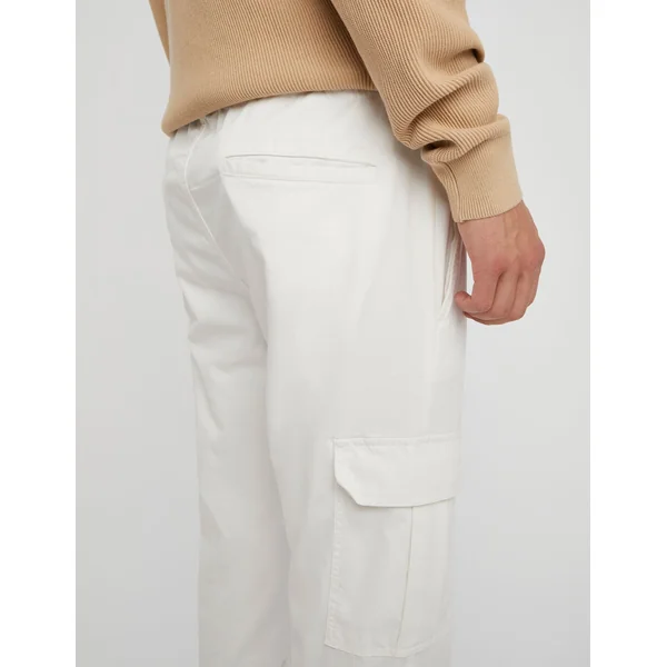 Jogger cargo bas droit Blanc écru