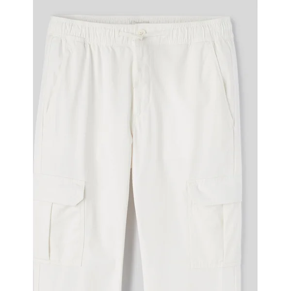 Jogger cargo bas droit Blanc écru
