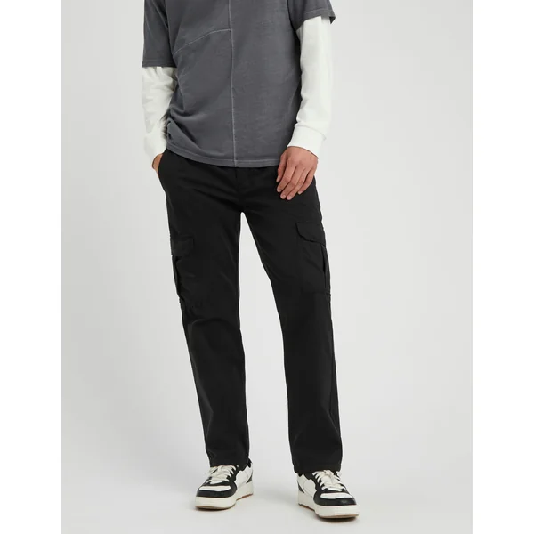 Jogger cargo bas droit Noir