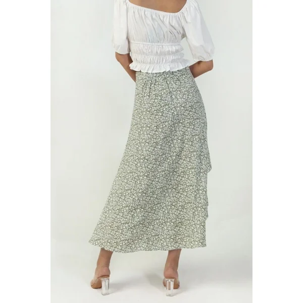 Jupe Asymétrique Bohème Vert