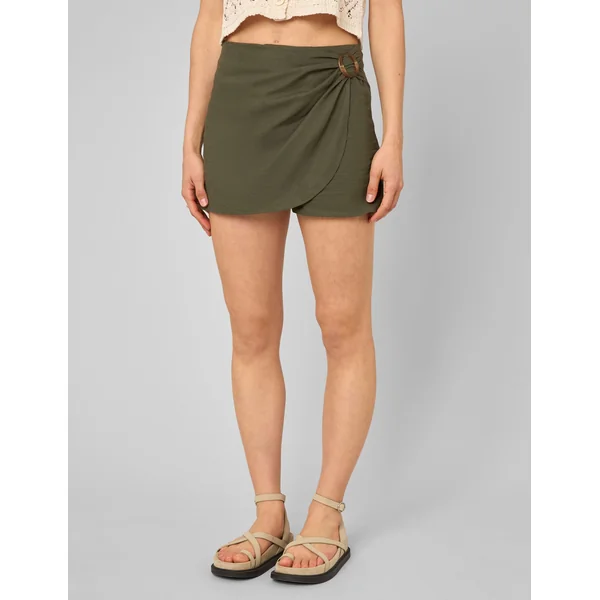 Jupe courte paréo Vert kaki