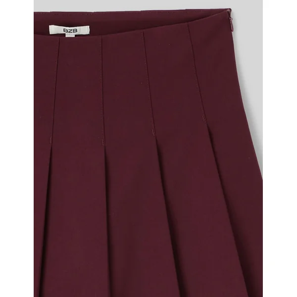 Jupe courte plissée en polyester recyclé Bordeaux