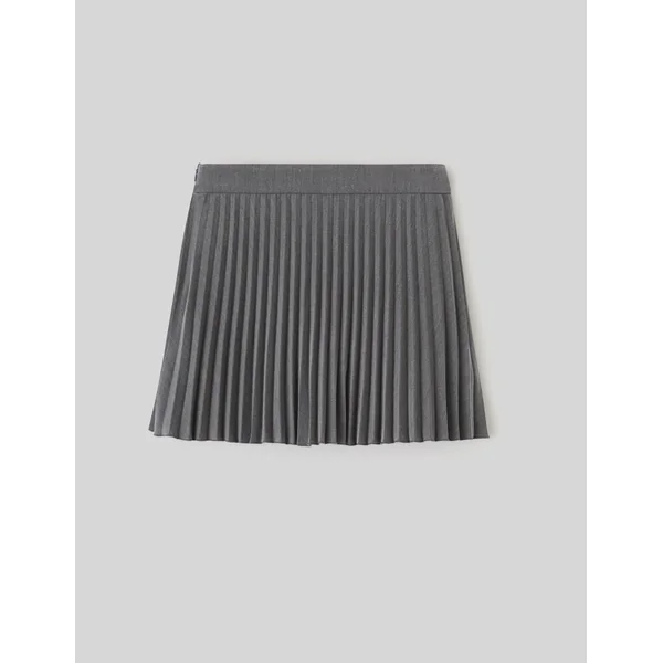 Jupe courte plissée Gris