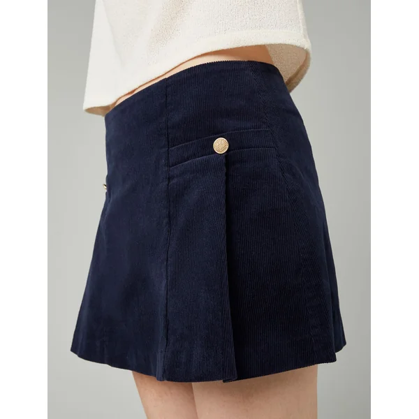 Jupe courte velours Bleu foncé