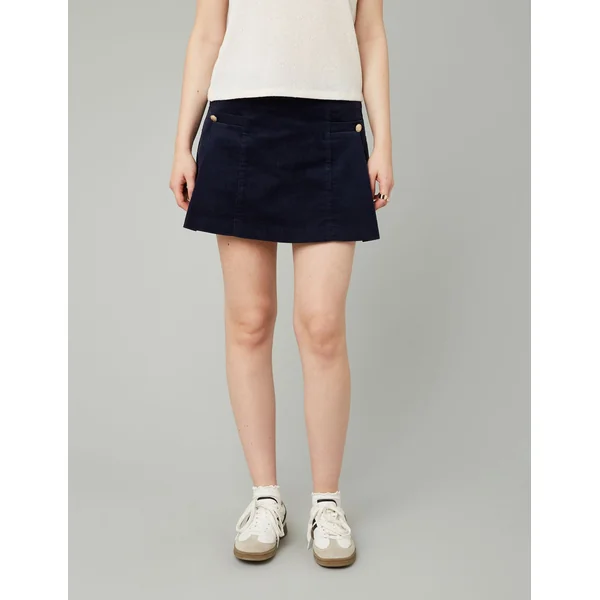 Jupe courte velours Bleu foncé