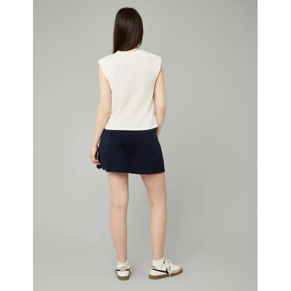 Jupe courte velours Bleu foncé