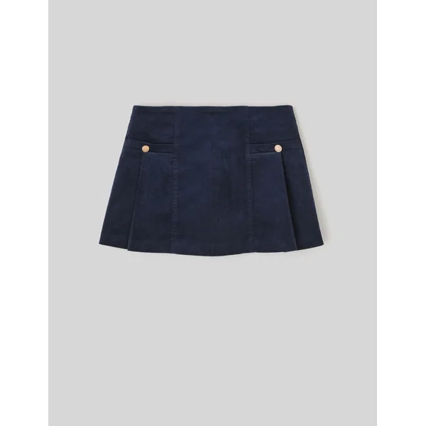 Jupe courte velours Bleu foncé