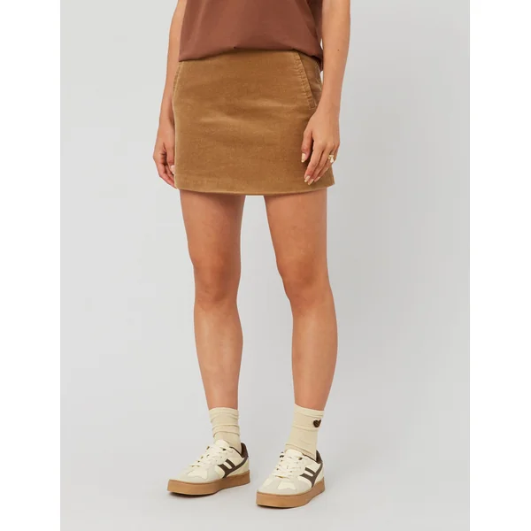 Jupe courte velours camel