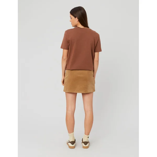 Jupe courte velours camel