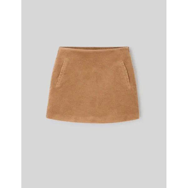 Jupe courte velours camel