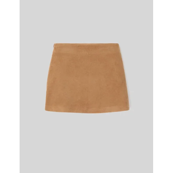 Jupe courte velours camel