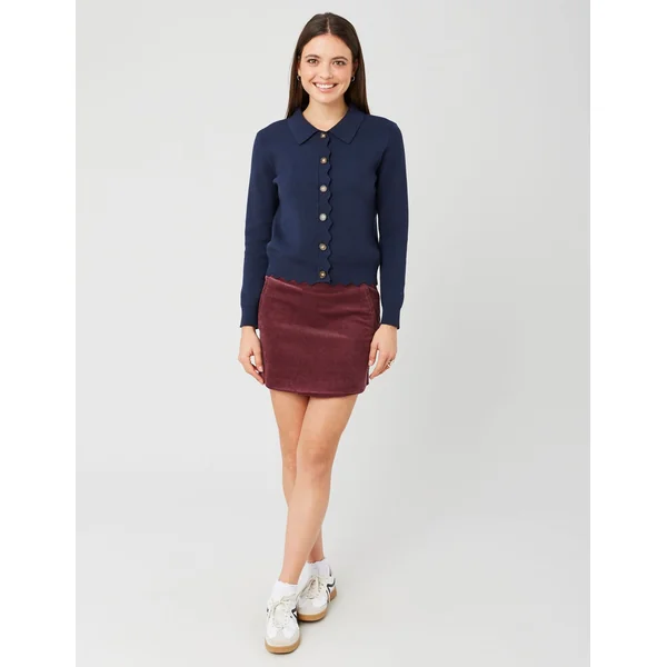 Jupe courte velours Pourpre