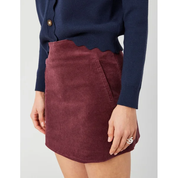 Jupe courte velours Pourpre