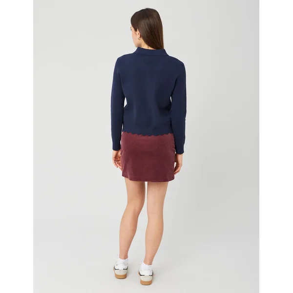Jupe courte velours Pourpre