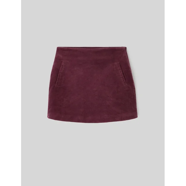Jupe courte velours Pourpre