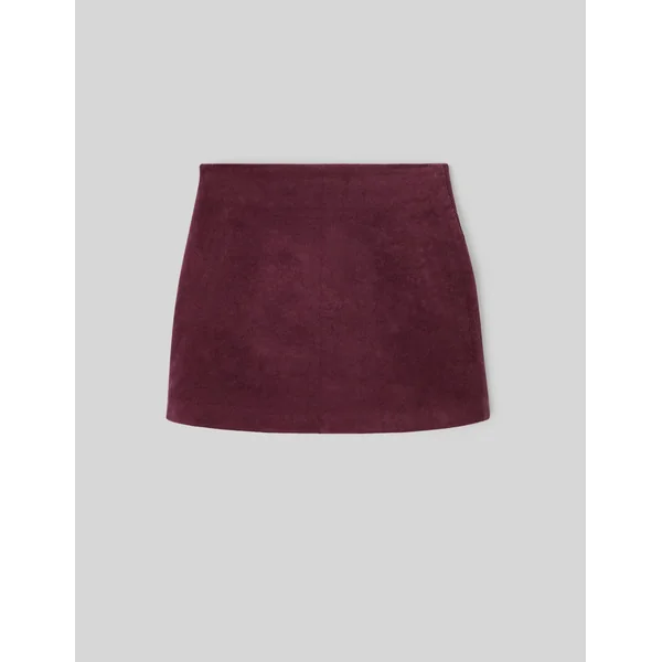 Jupe courte velours Pourpre
